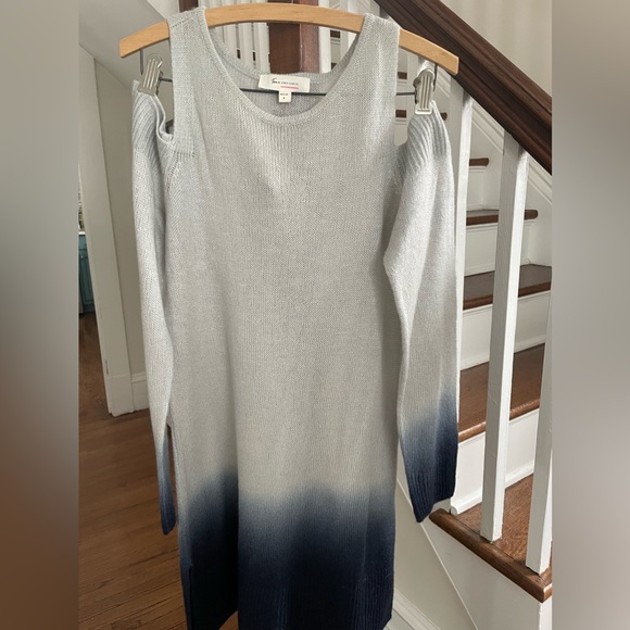 Vince Camuto open shoulder sweater. Navy and gray. Women’s size S. - Picture 2 of 8